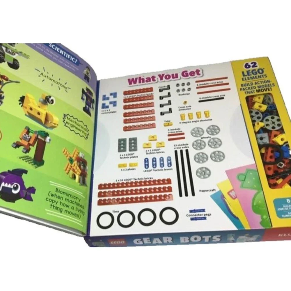 Lego Gear Bots Klutz Models Machines Mechanical Engineering Book Ideas NEW